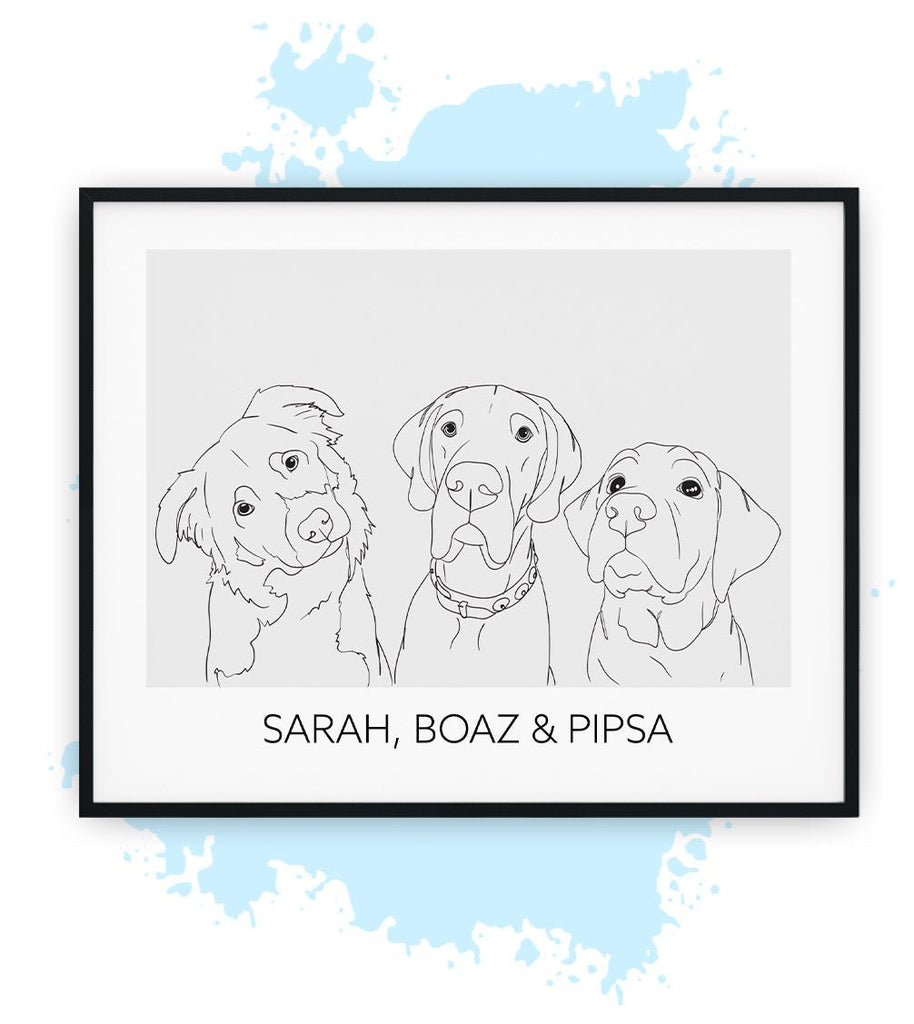  Drie-Grijs-Poster met lijst-30x40 CM