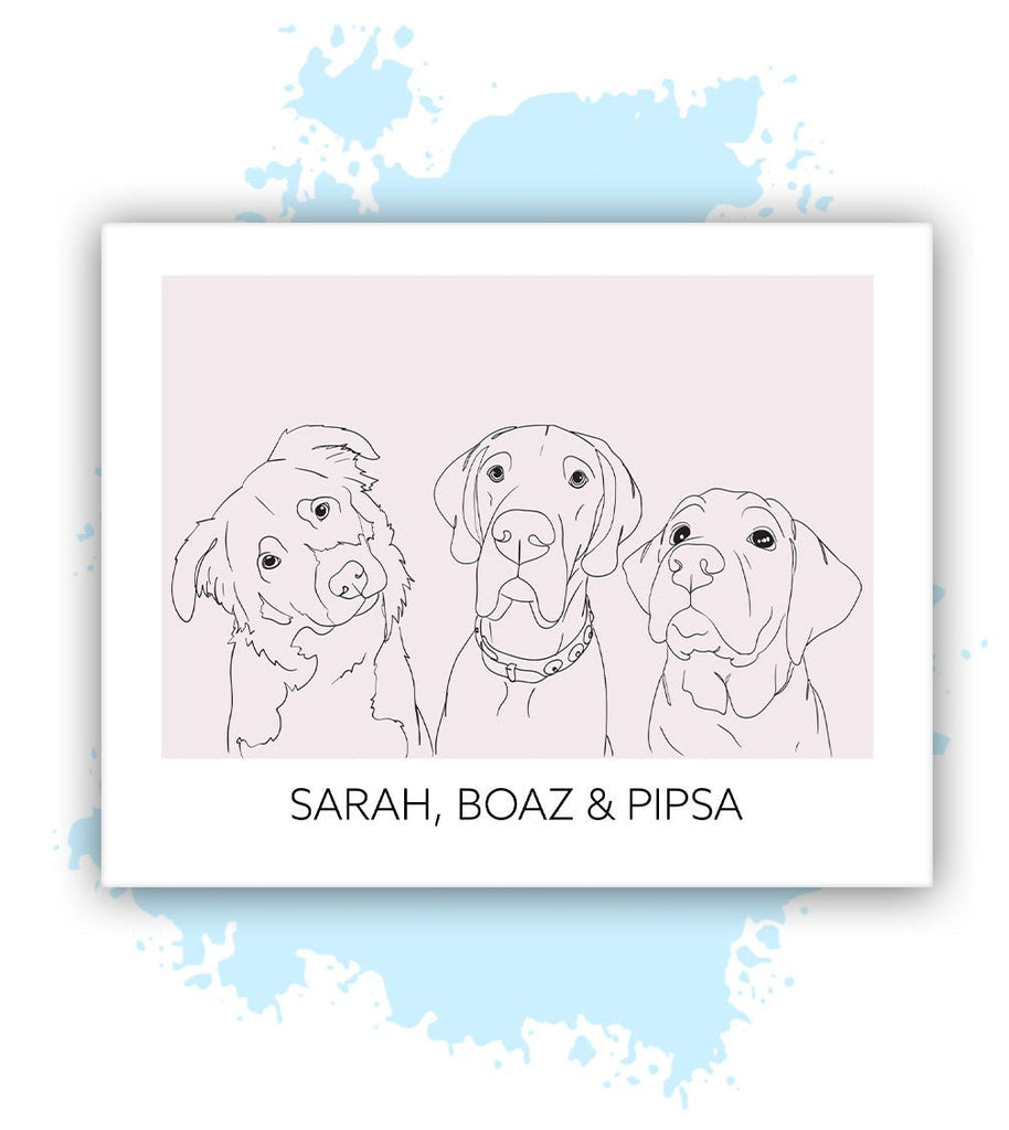 Drie-Roze-Losse poster-30x40 CM