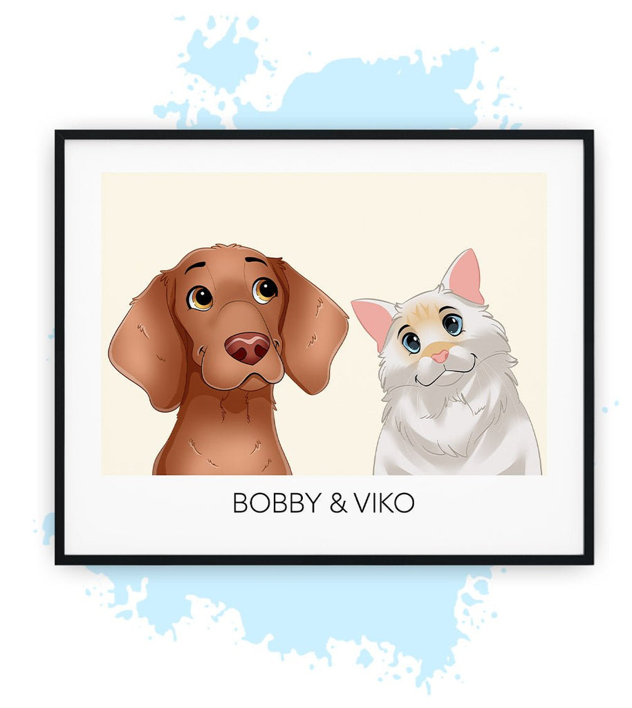 Twee-Beige-Poster met lijst-30x40 CM