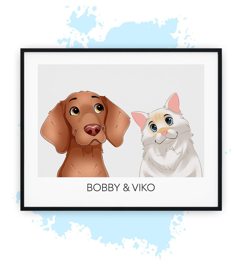  Twee-Grijs-Poster met lijst-30x40 CM