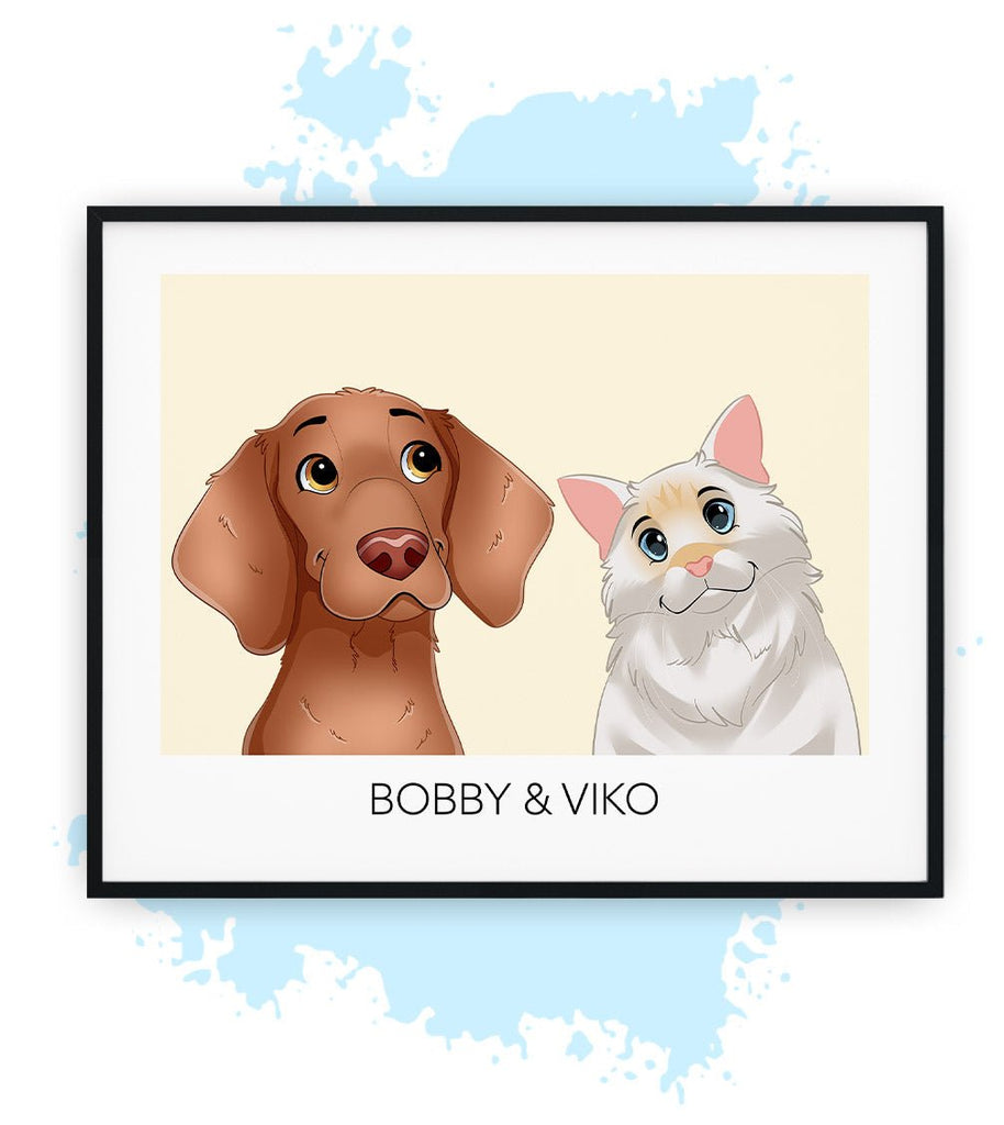 Twee-Geel-Poster met lijst-30x40 CM