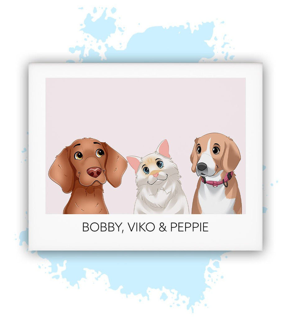 Drie-Roze-Losse poster-30x40 CM