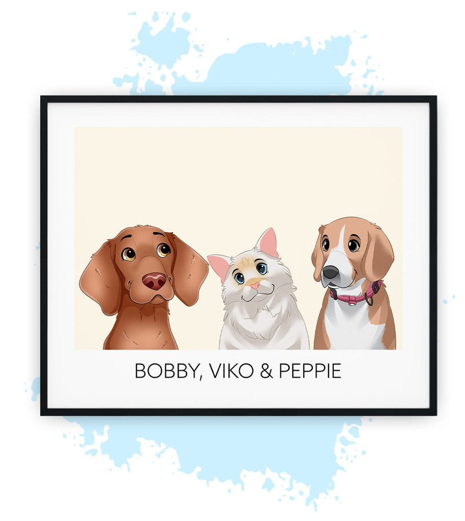  Drie-Geel-Poster met lijst-30x40 CM