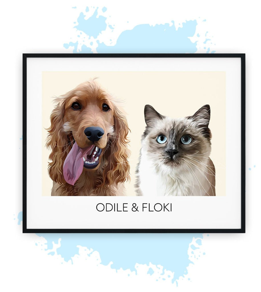 Twee-Geel-Poster met lijst-30x40 CM