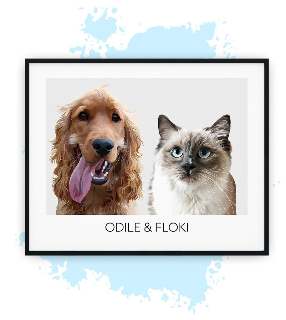 Twee-Grijs-Poster met lijst-30x40 CM