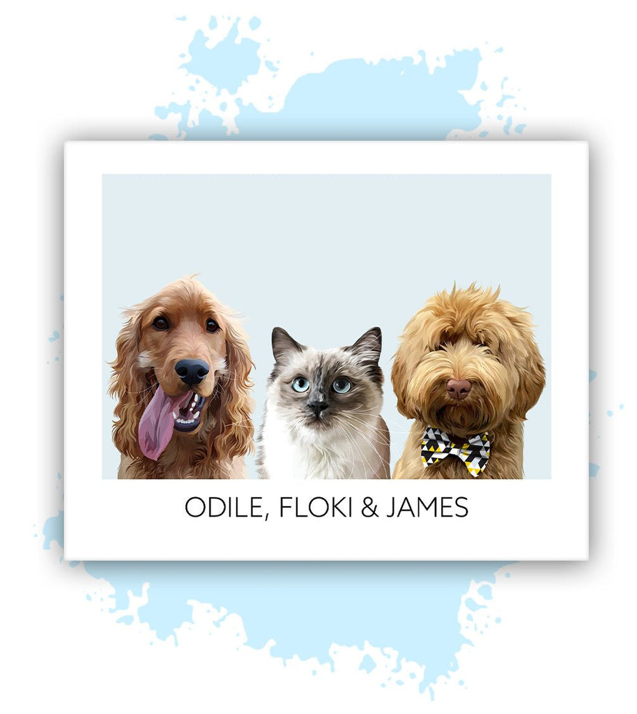 Drie-Blauw-Losse poster-30x40 CM