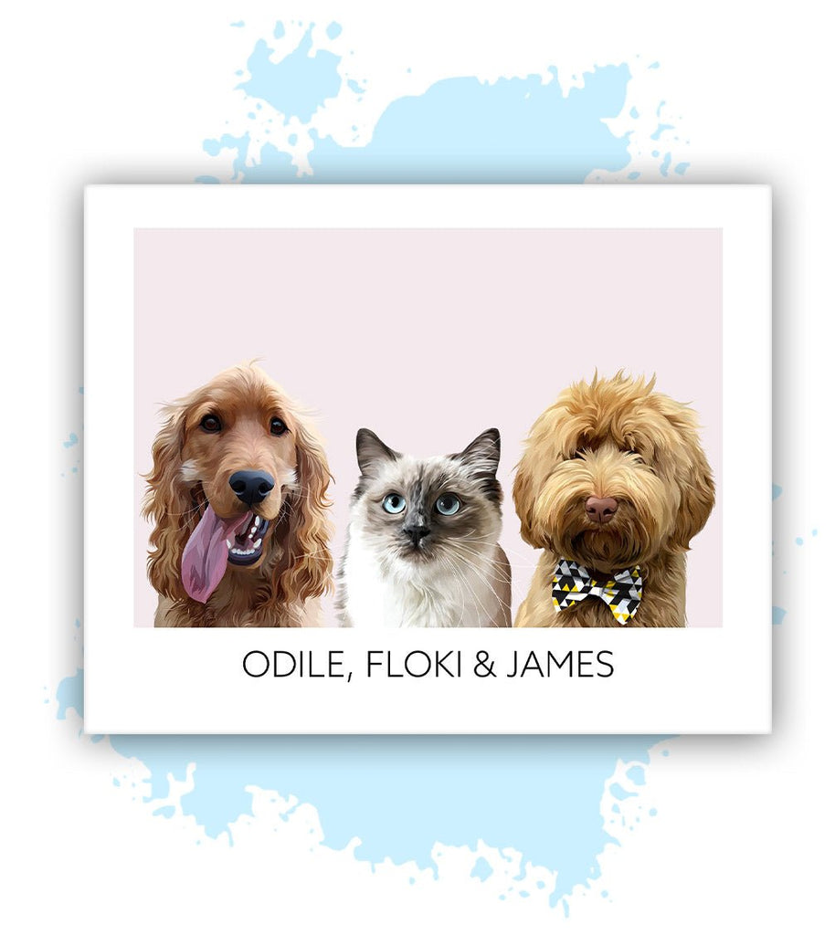 Drie-Roze-Losse poster-30x40 CM